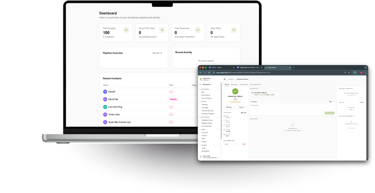 No-touch CRM Mockup